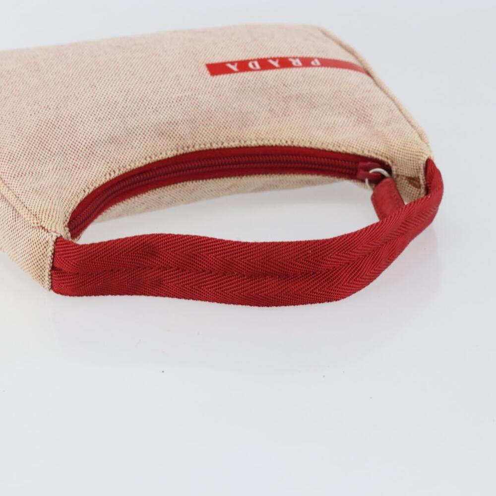 PRADA Sports Hand Bag Canvas Gray Red Auth hk3258 - Picture 7 of 16